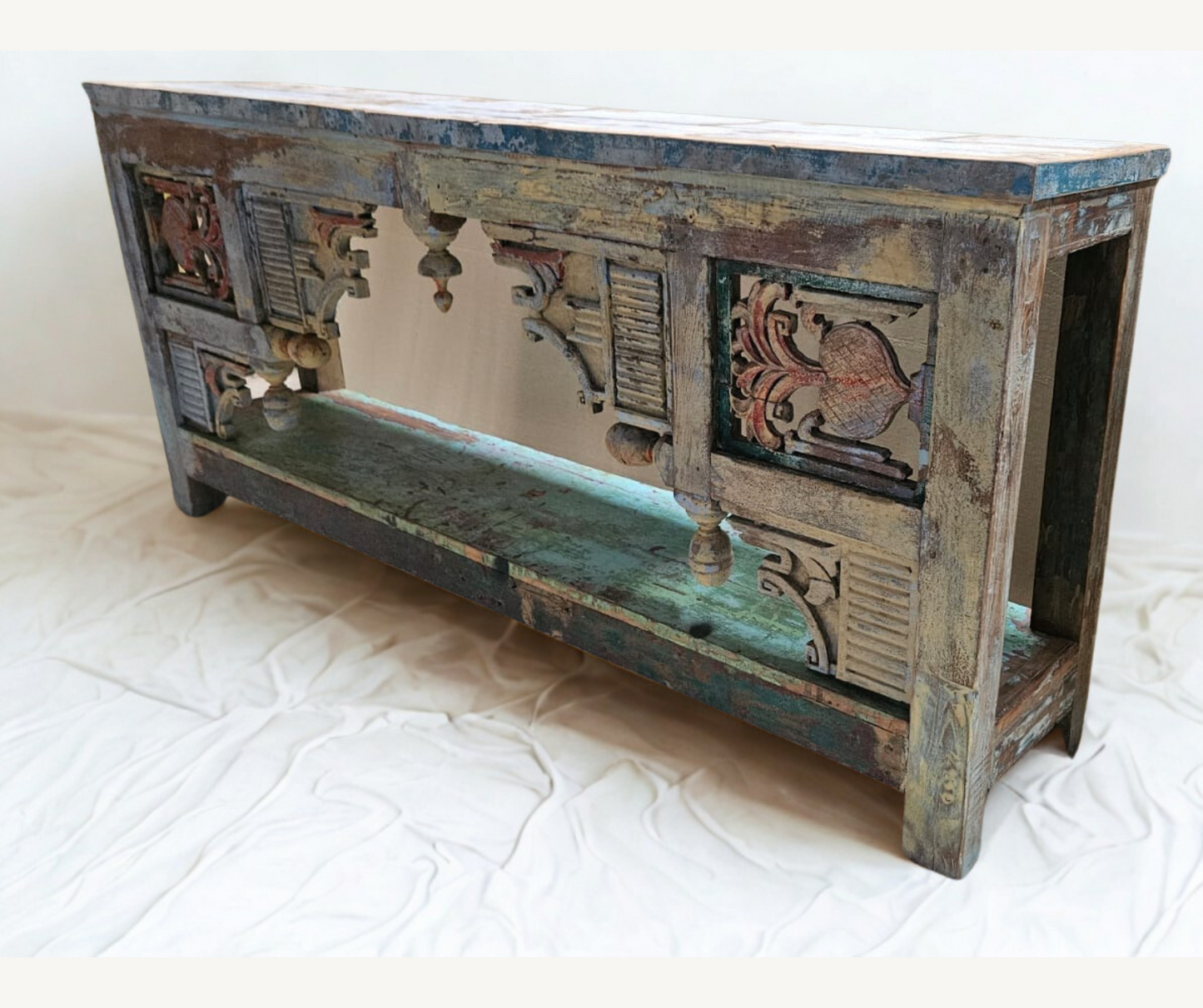 Diya Vintage Teakwood Console - Customisable Finish