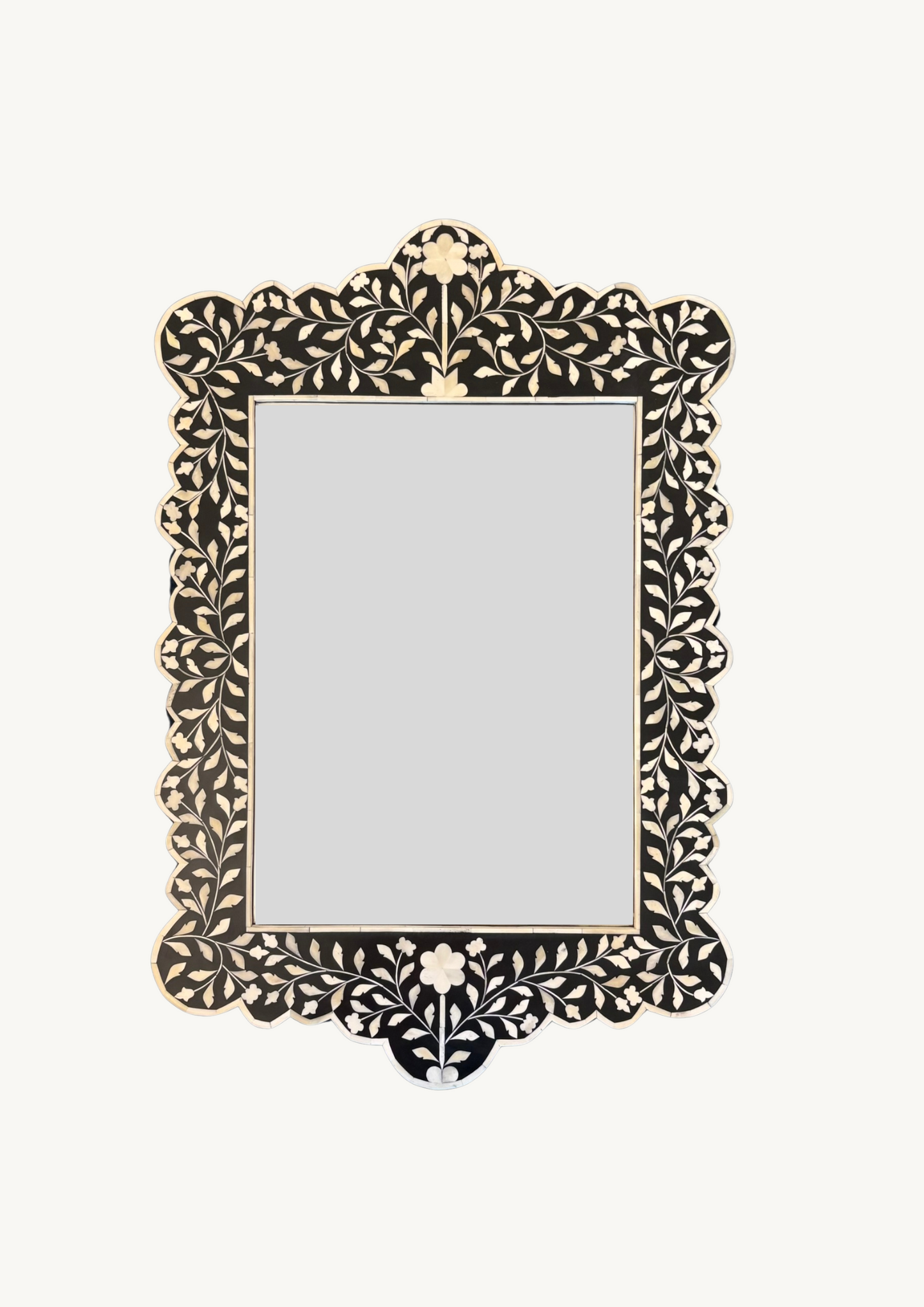 Amara Black & White Scalloped Mirror