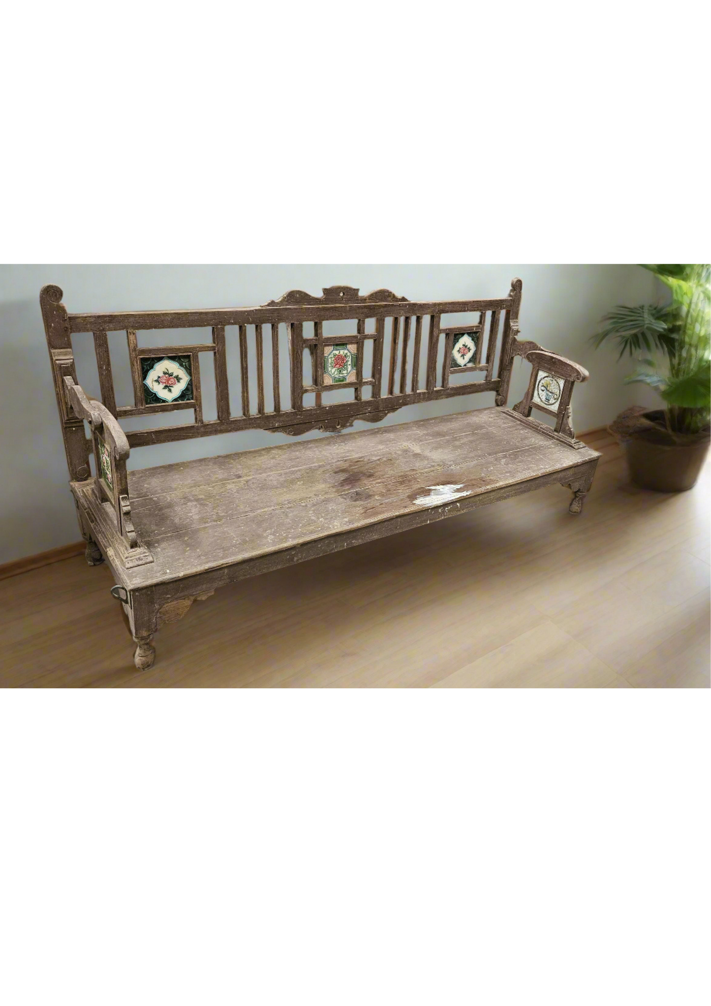 Myrah Tiled Vintage Bench - Customisable Finish