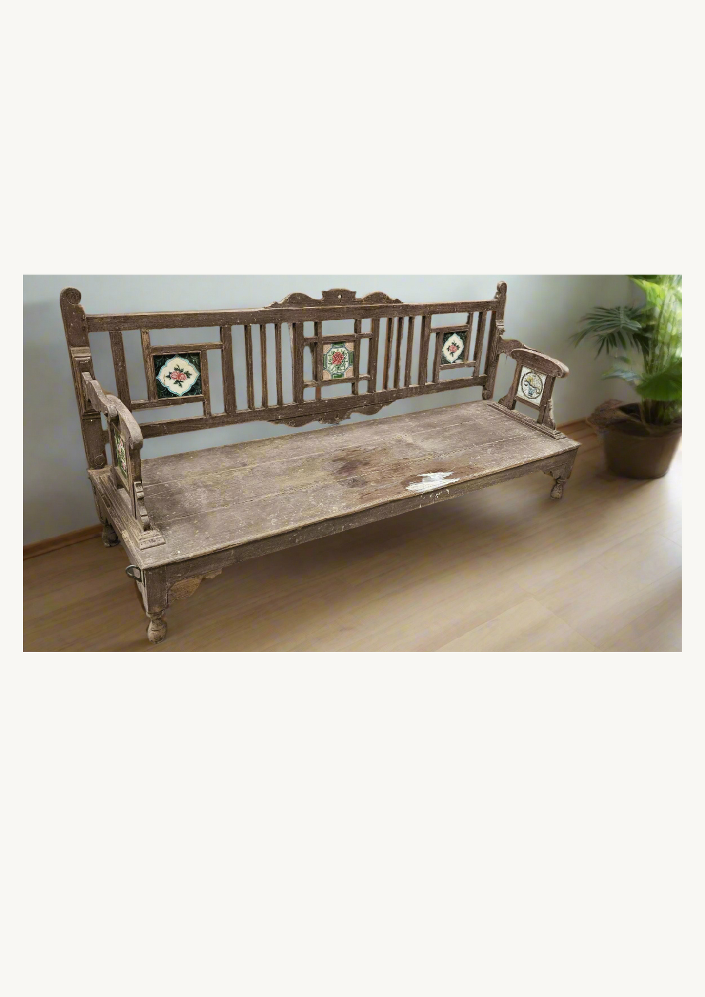 Myrah Tiled Vintage Bench - Customisable Finish