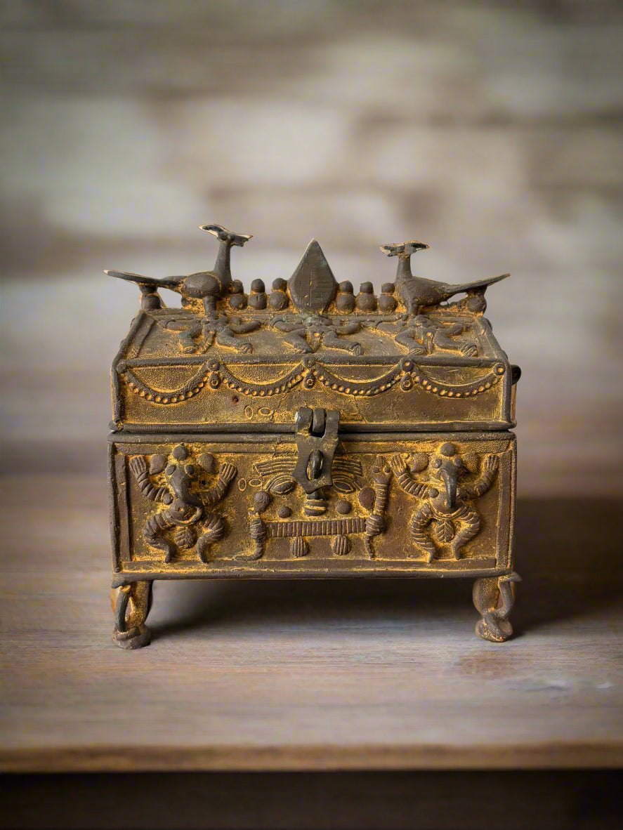 Maya Vintage Bronze Box
