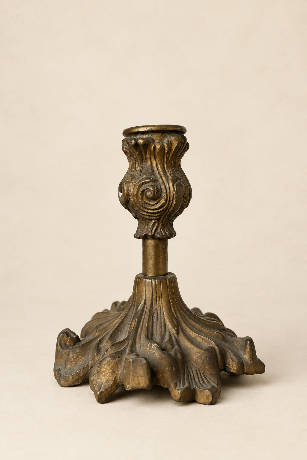 Vintage Foliate Sculptural Candlestick - An Original Piece