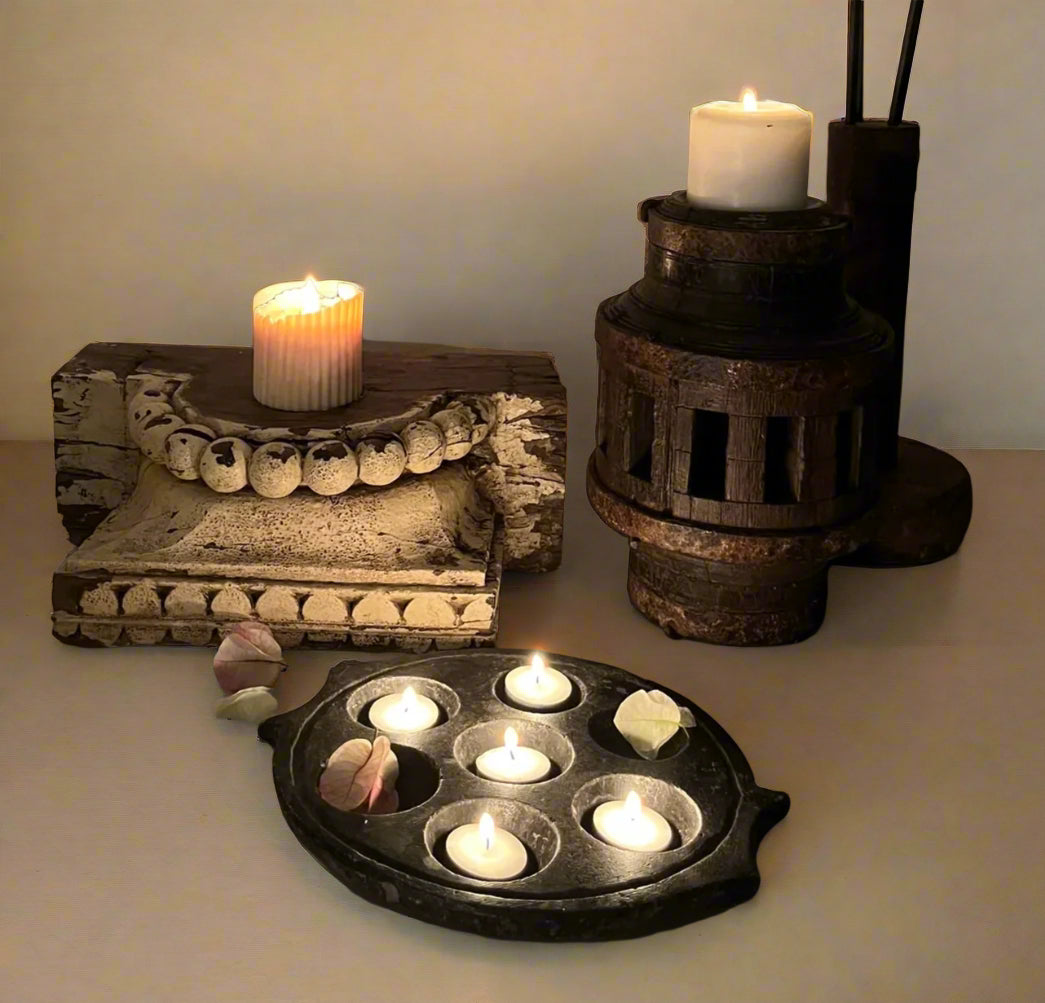Siya Vintage Pillar - Candle Base