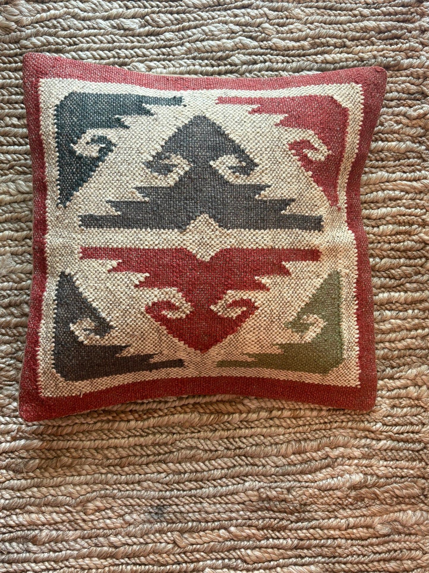 Kilim Cushion Collection - Grey, Red & Green