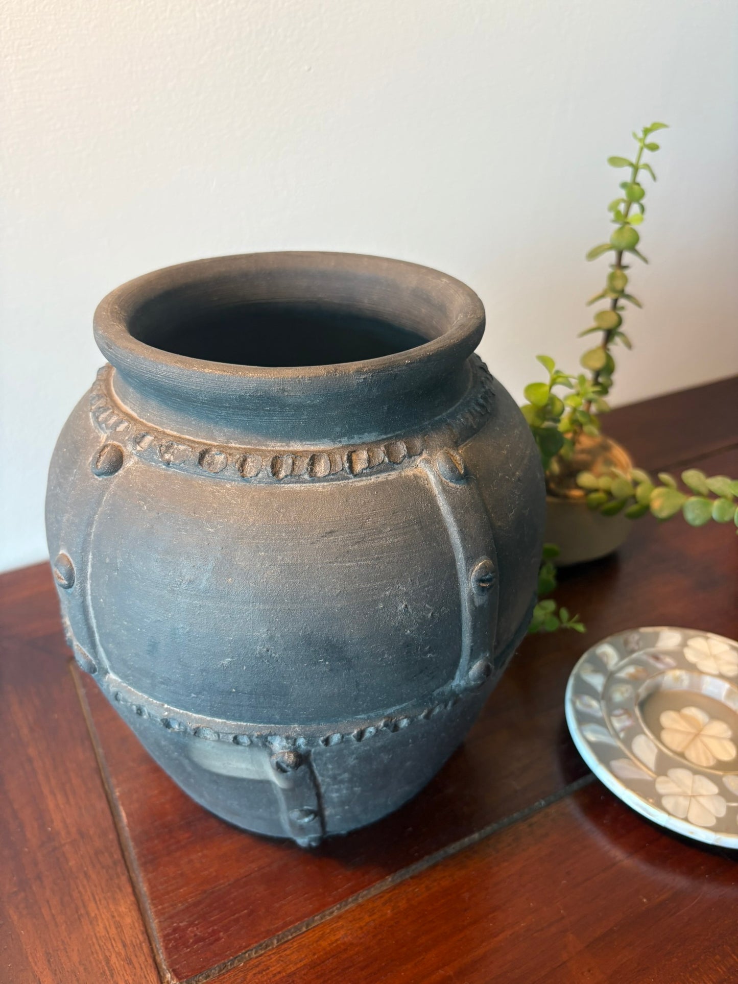 Rustic Charcoal Terracotta Pot