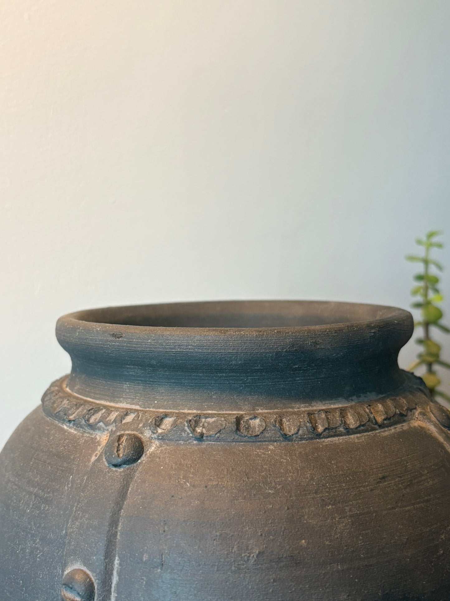 Rustic Charcoal Terracotta Pot