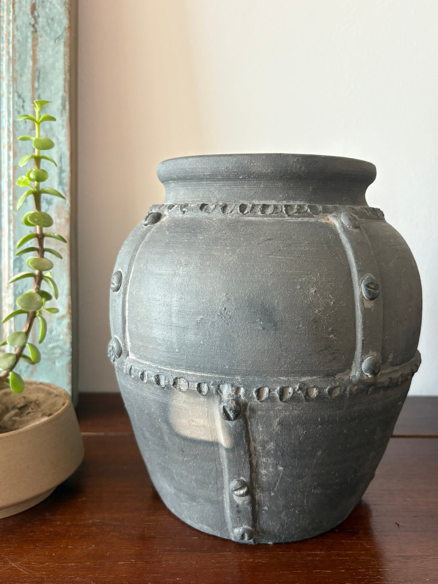Rustic Charcoal Terracotta Pot
