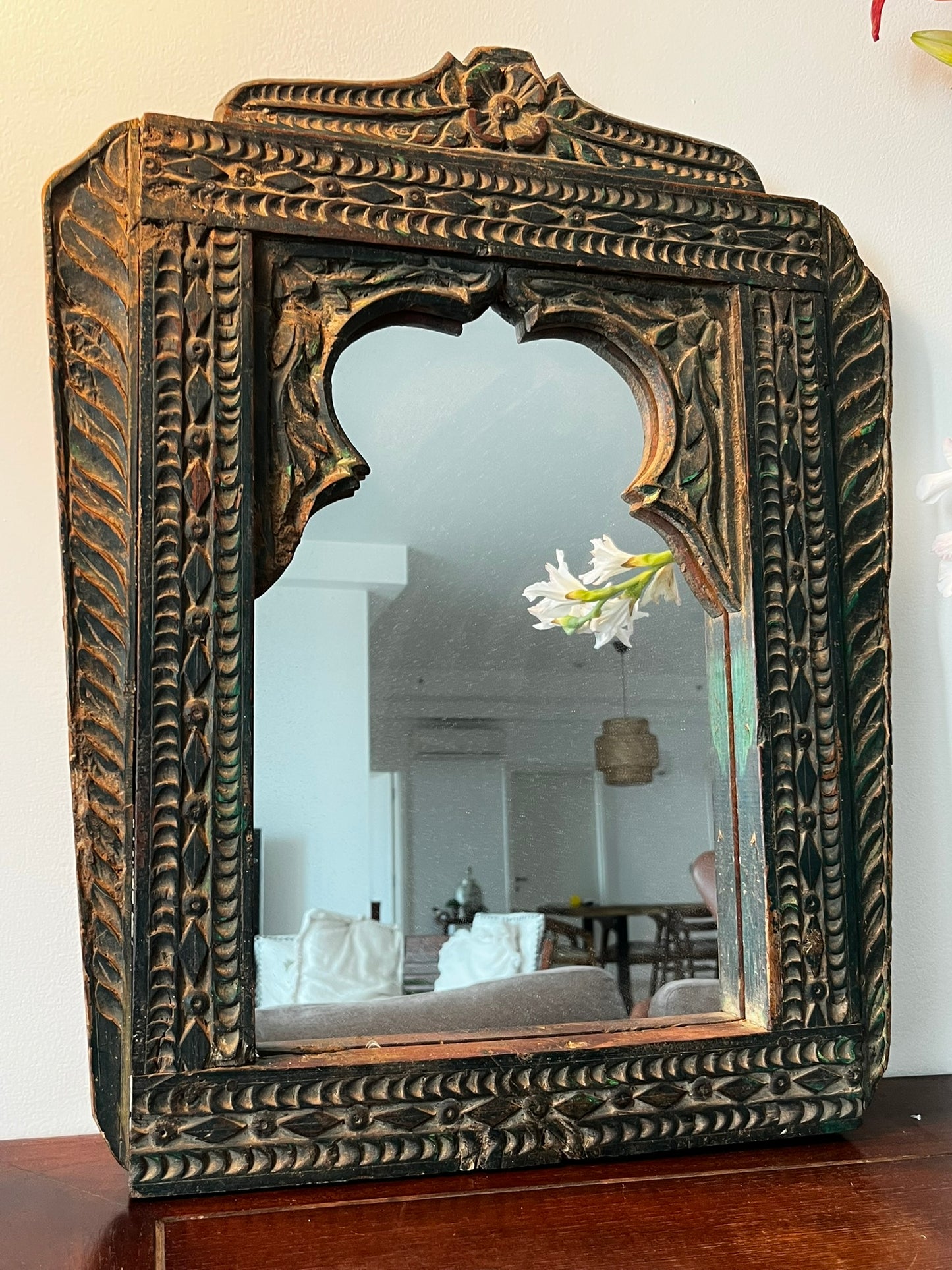 Mia Vintage Hand Carved Mirror