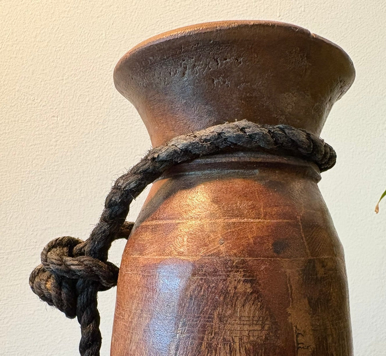 vintage himalayan wooden pot