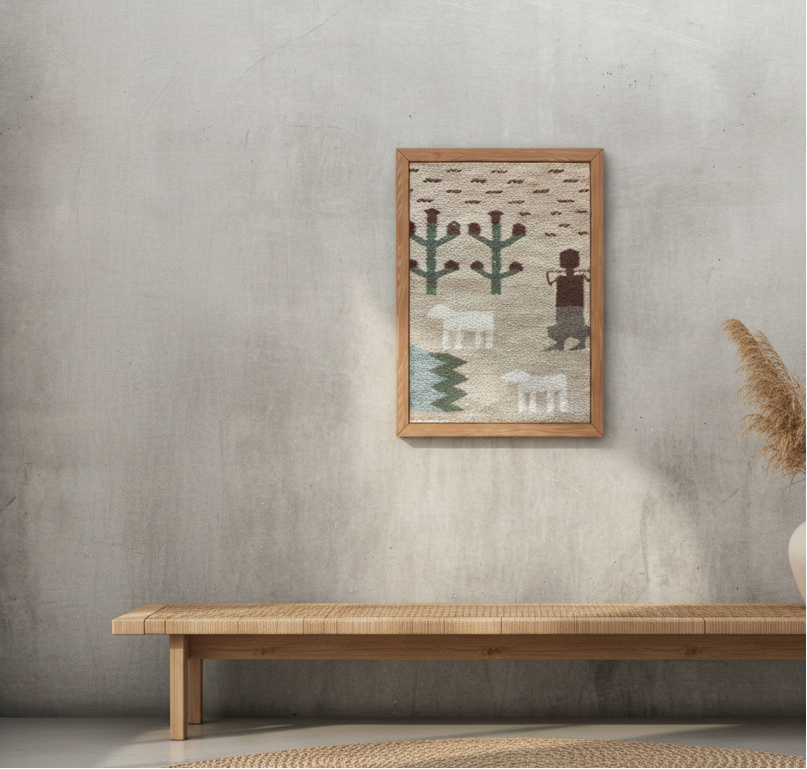 "Life by the Oasis" - Textile Art in wool