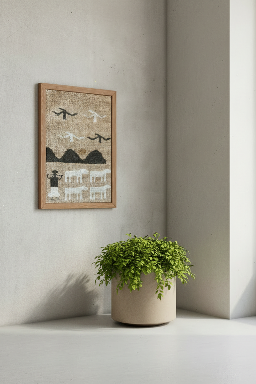 "The Sunrise" - Textile Art in wool