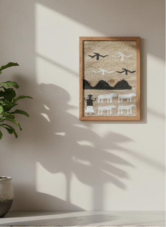 "The Sunrise" - Textile Art in wool