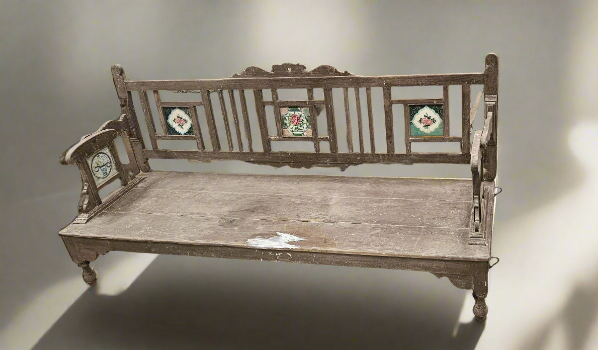 Myrah Tiled Vintage Bench - Customisable Finish