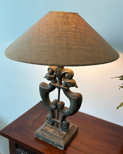 An Original Vintage Sculptural Lamp with Twin Birds