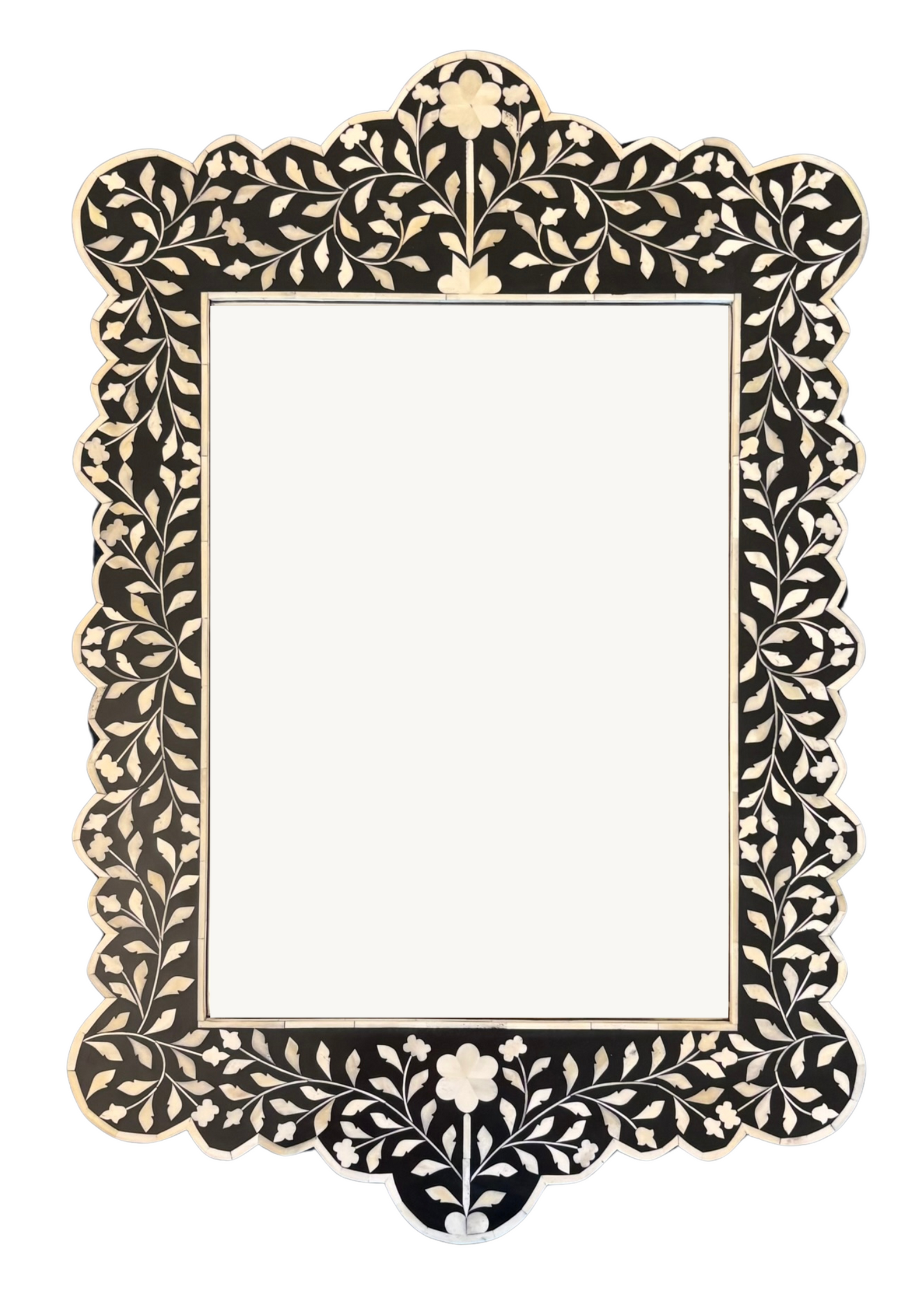 Amara Black & White Scalloped Mirror