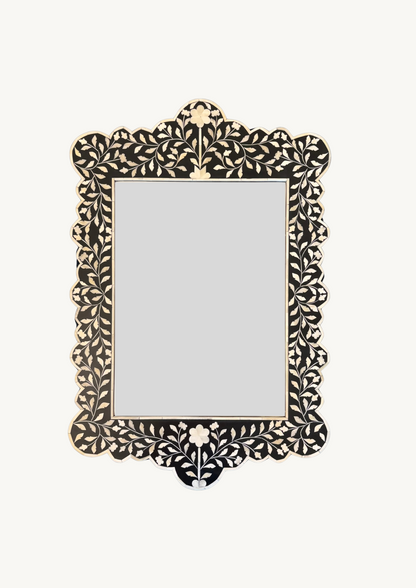 Amara Black & White Scalloped Mirror