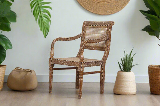 The Arjun Rattan Inlay chair
