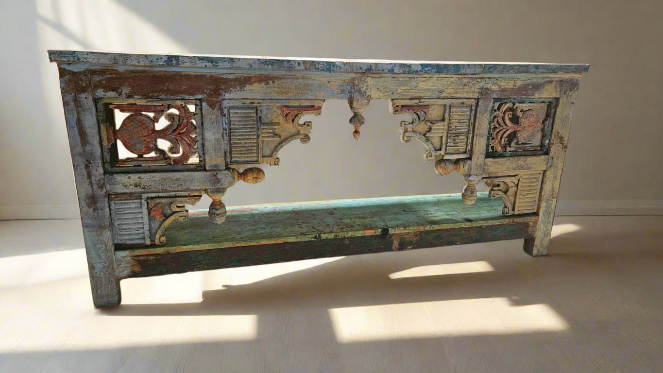 Diya Vintage Teakwood Console - Customisable Finish