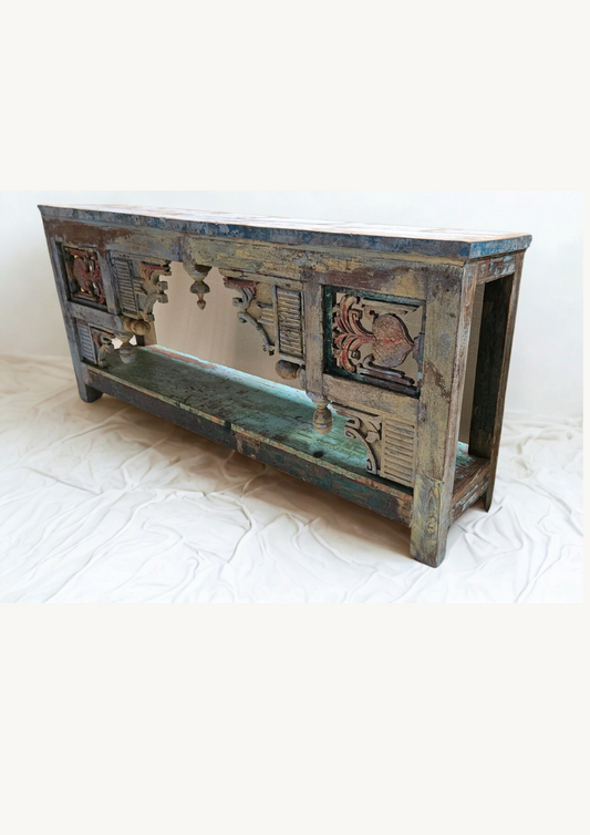 Diya Vintage Teakwood Console - Customisable Finish