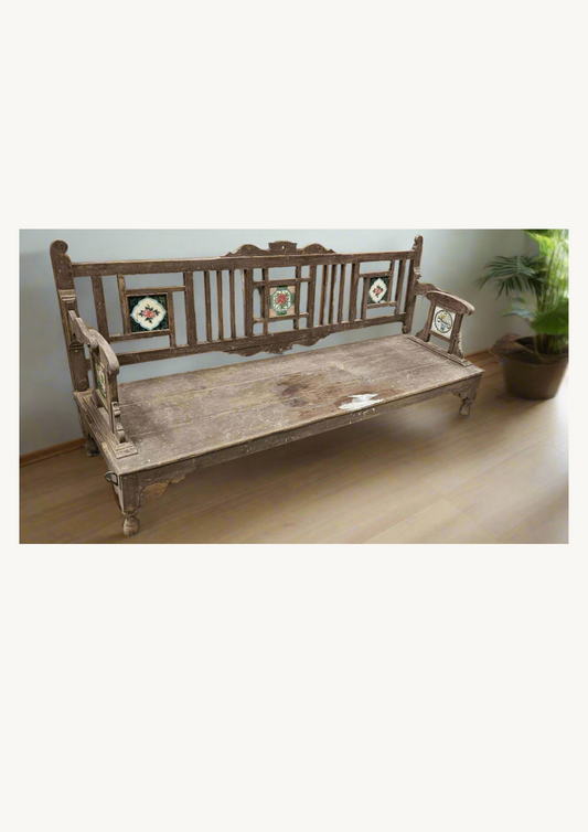 Myrah Tiled Vintage Bench - Customisable Finish