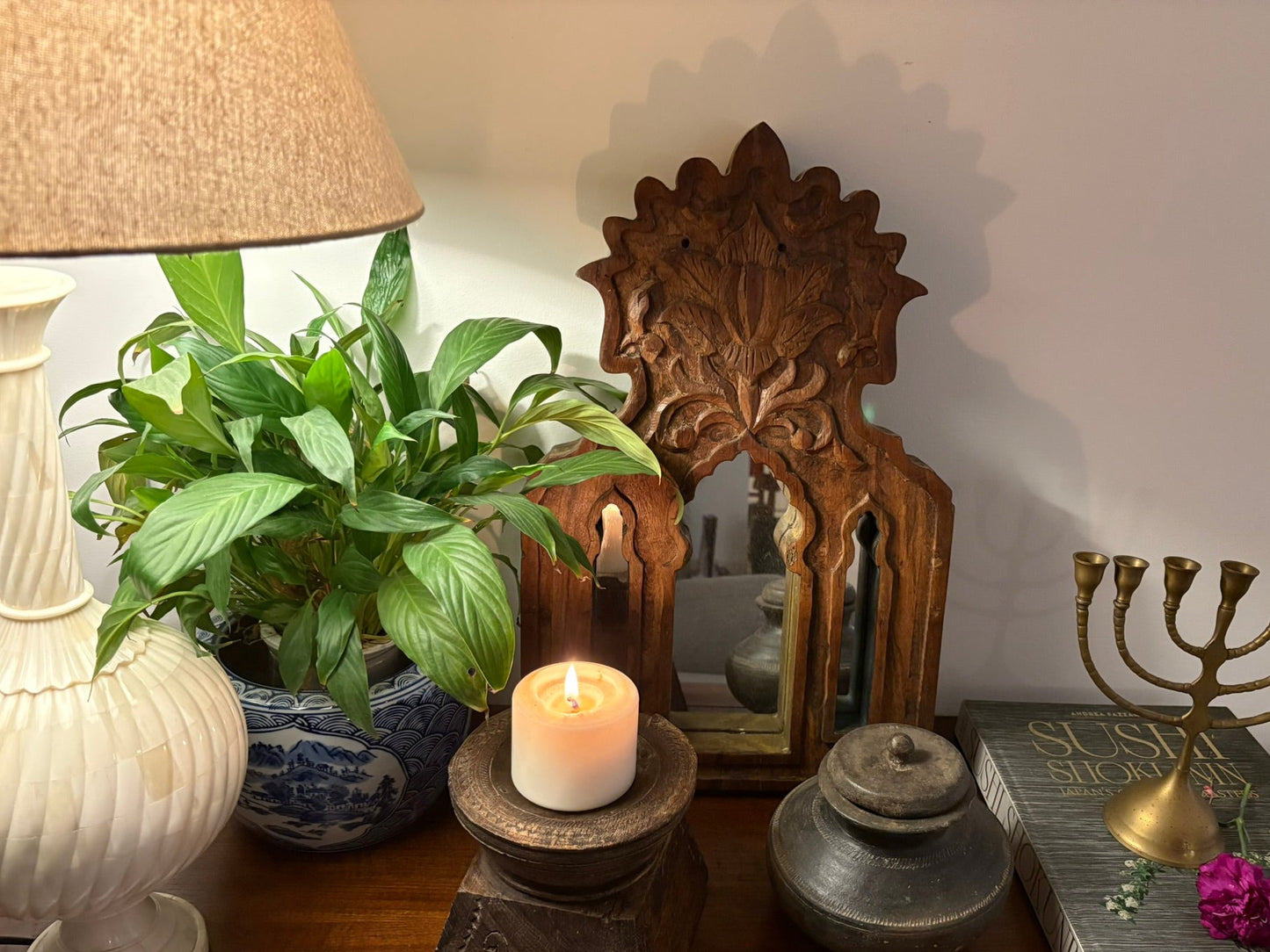 Malaika Hand Carved Wall Mirror