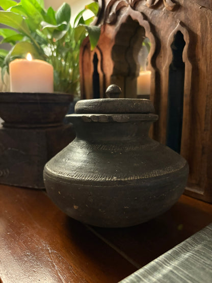 Found Object - Old Black Clay Pot