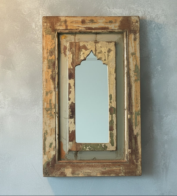 Old Teakwood Mirror - Beige