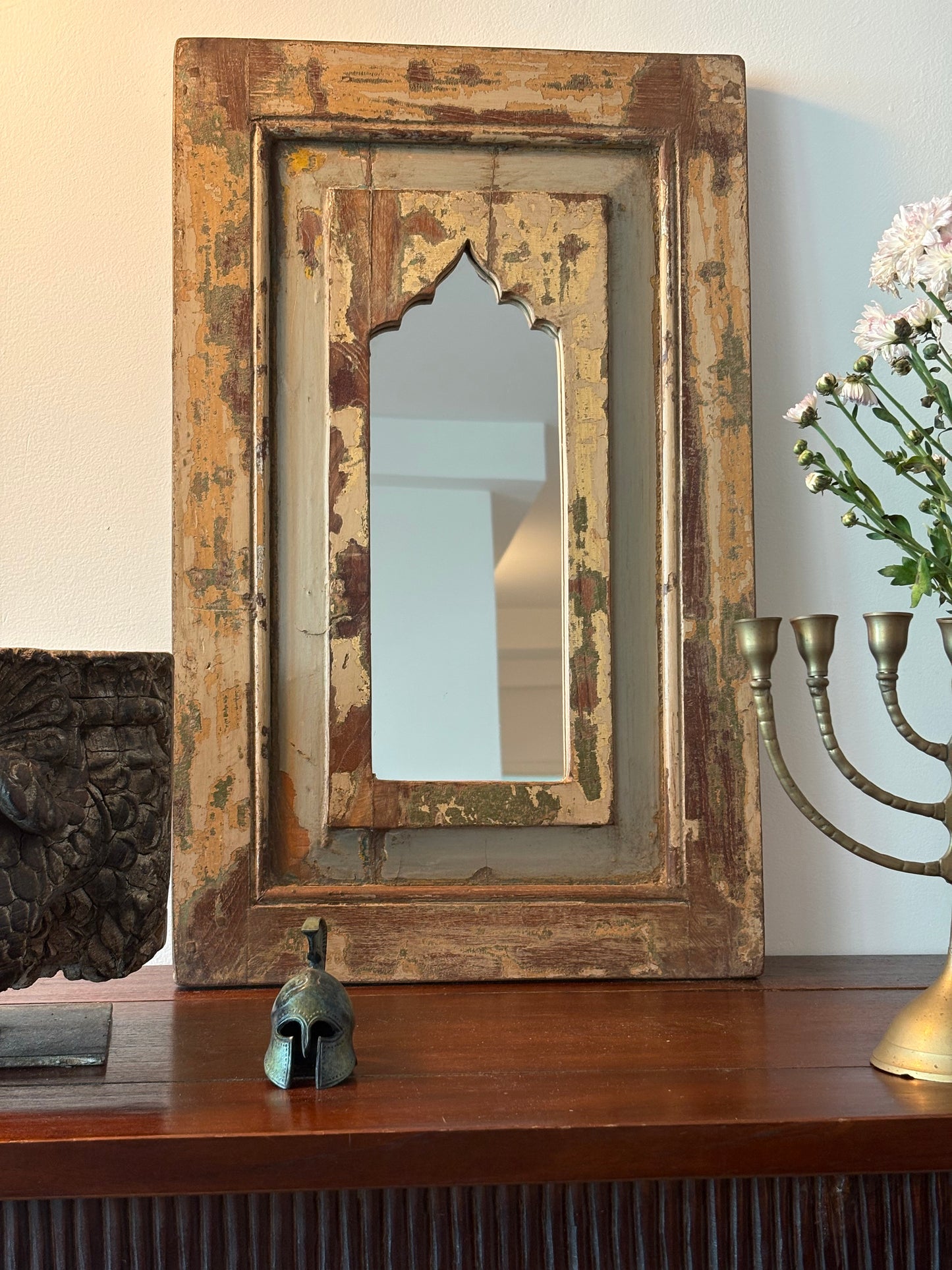 Old Teakwood Mirror - Beige