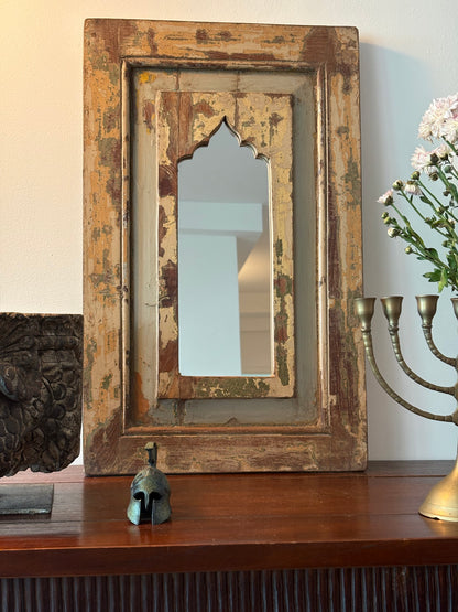 Old Teakwood Mirror - Beige