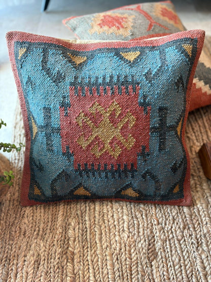 Kilim Cushion Collection - Blue, Red & Yellow