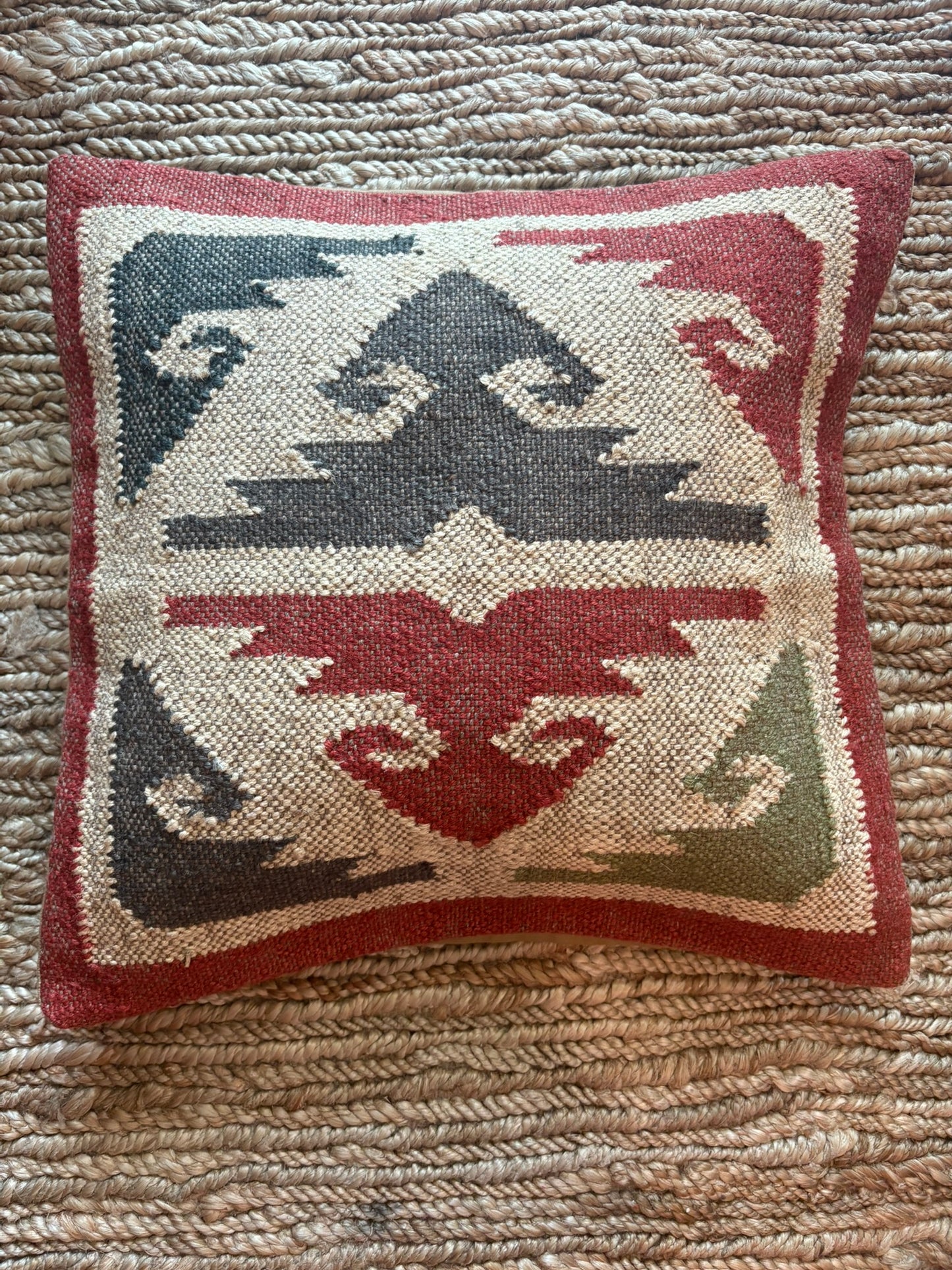 Kilim Cushion Collection - Grey, Red & Green