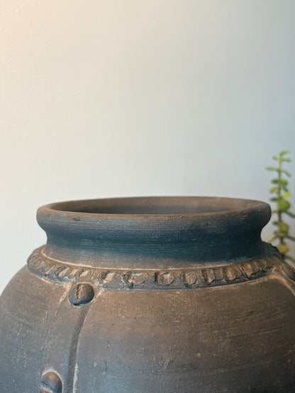 Rustic Charcoal Terracotta Pot