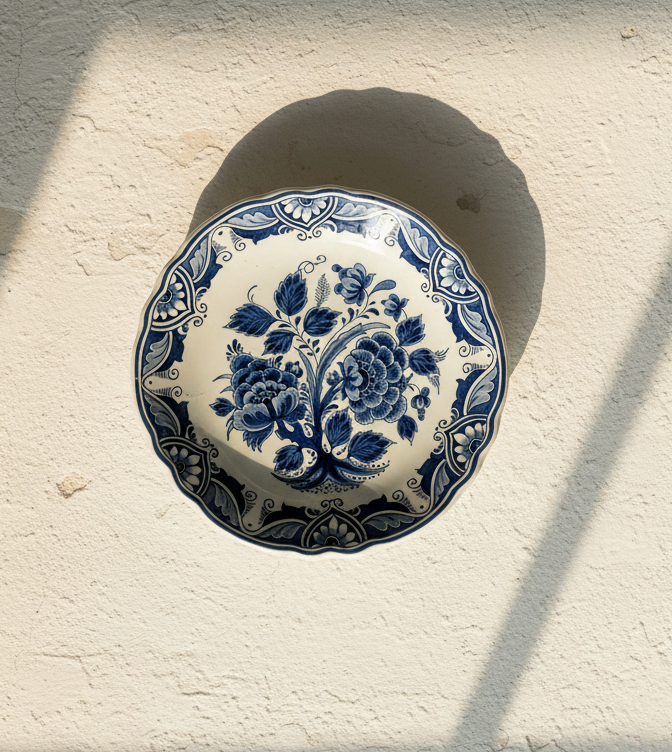 Vintage Hand-Painted RAAM Delft-Style Display Plate