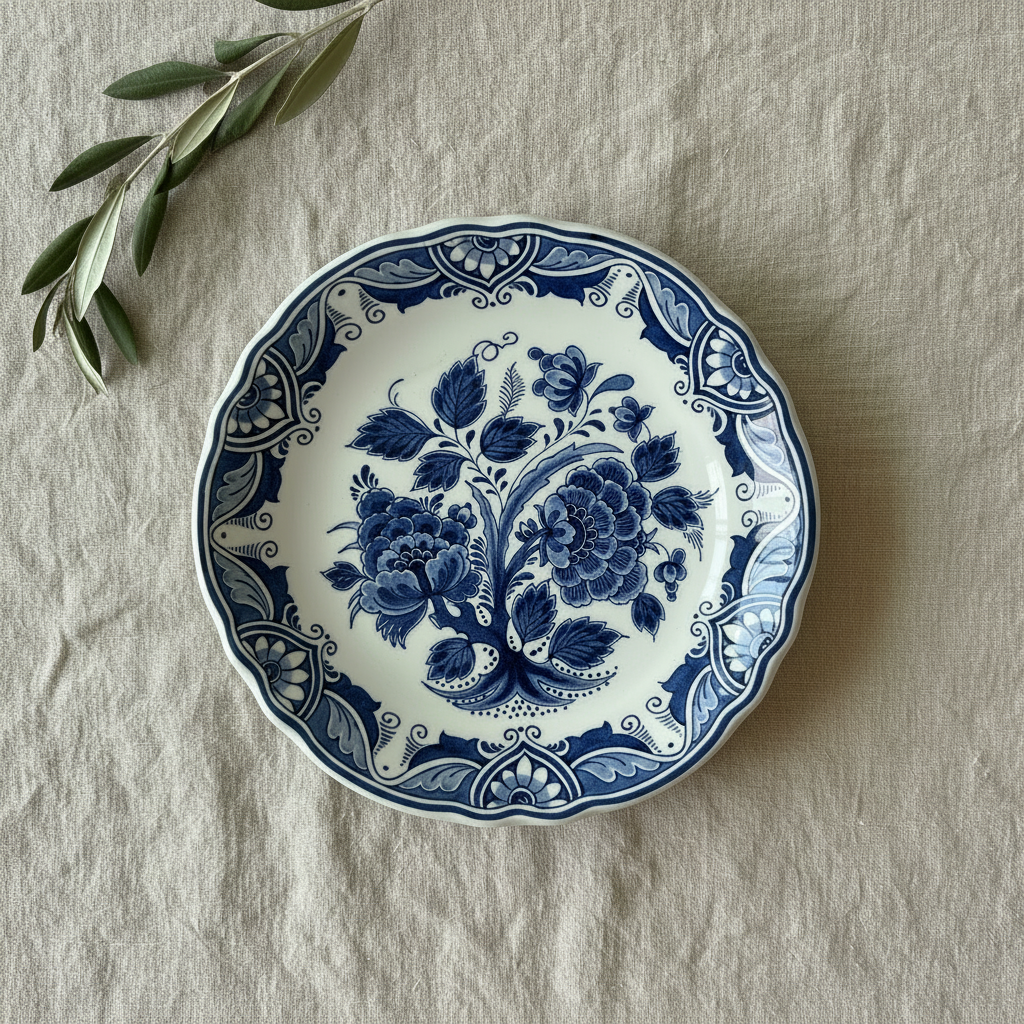 Vintage Hand-Painted RAAM Delft-Style Display Plate