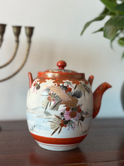 Japanese Kutani Hand-Painted Porcelain Teapot