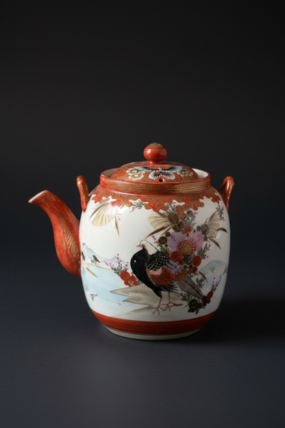 Japanese Kutani Hand-Painted Porcelain Teapot