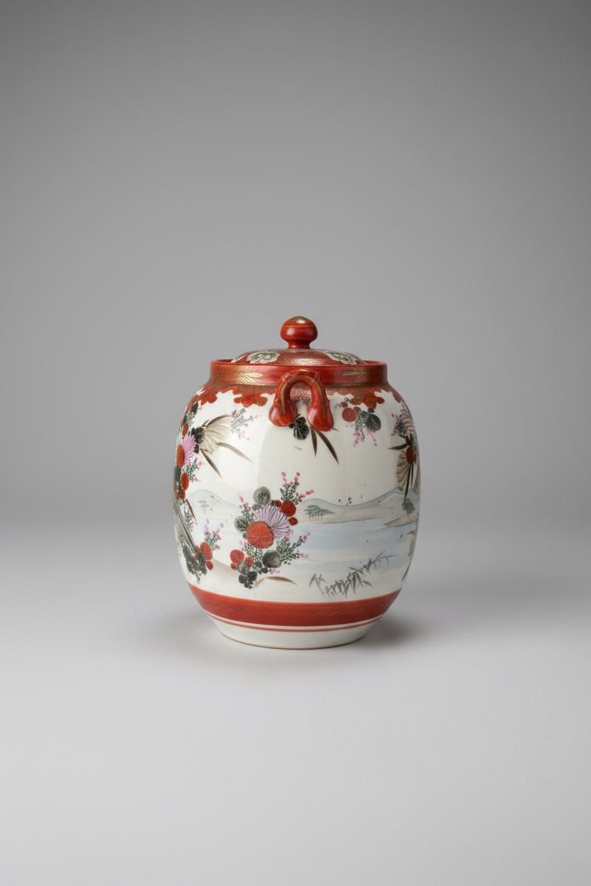 Japanese Kutani Hand-Painted Porcelain Teapot