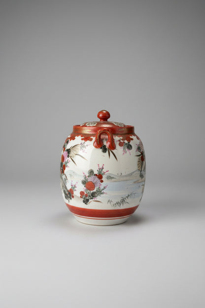 Japanese Kutani Hand-Painted Porcelain Teapot