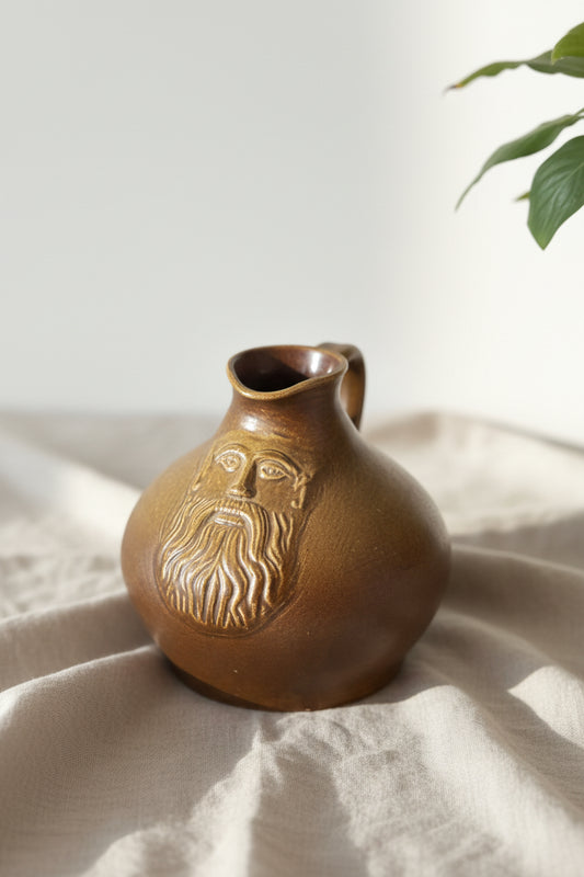 Vintage 1981 Frechen “Bartmannkrug” (Bearded Man) Ceramic Jug