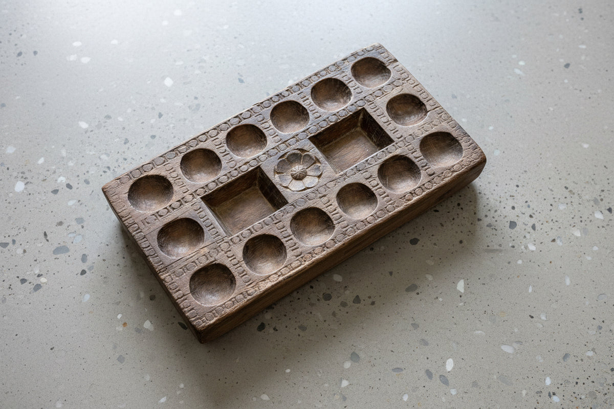 Handcarved Mancala Board Game - Rare collectible