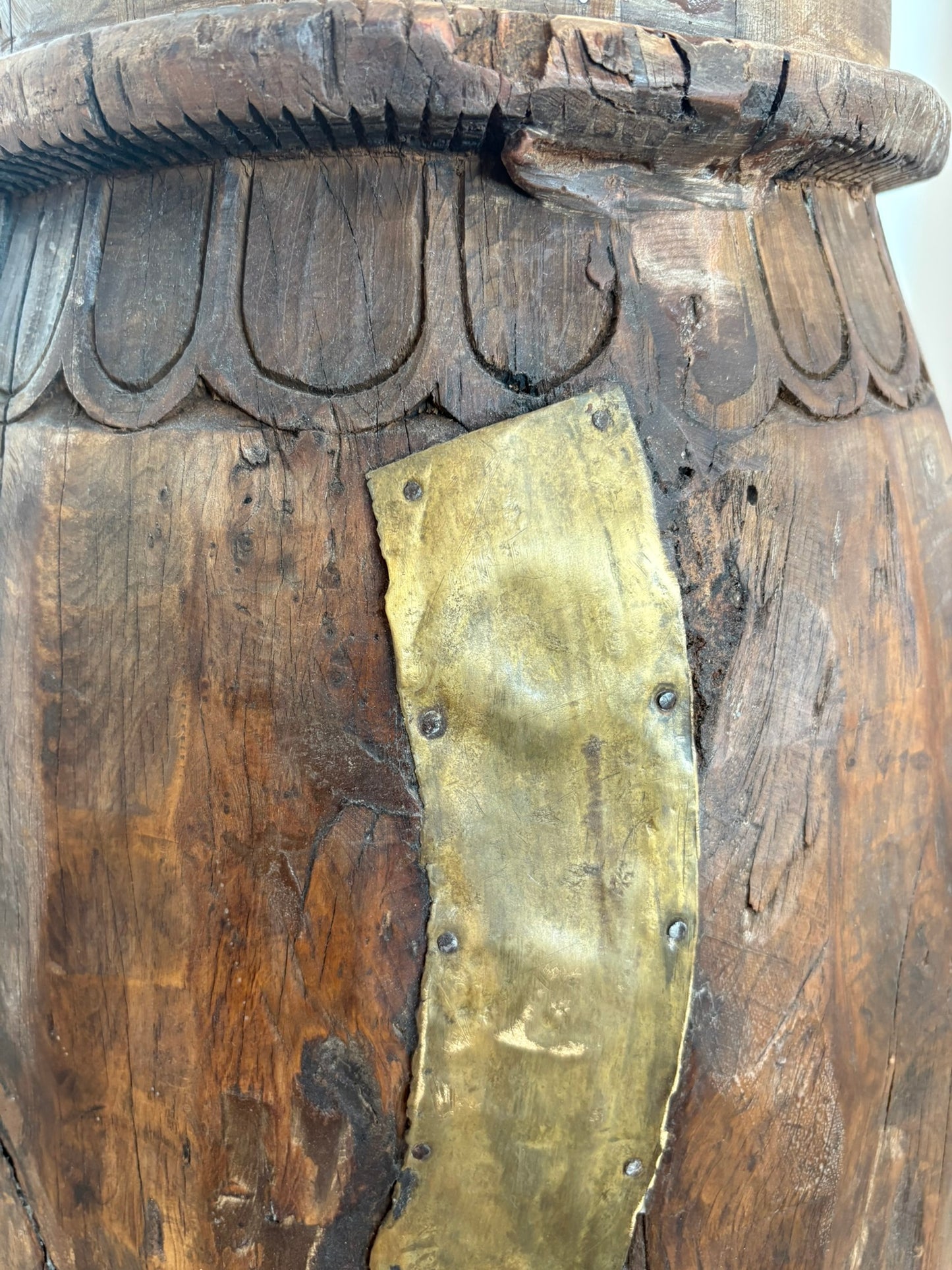 Rare Collectible - Old Himalayan pot with brass