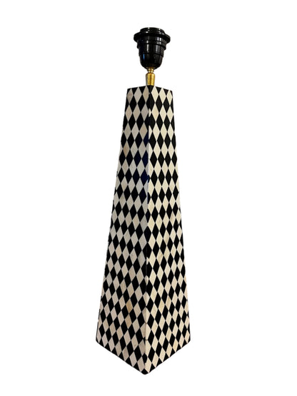 Amara Black and White Checks Inlay Lamp