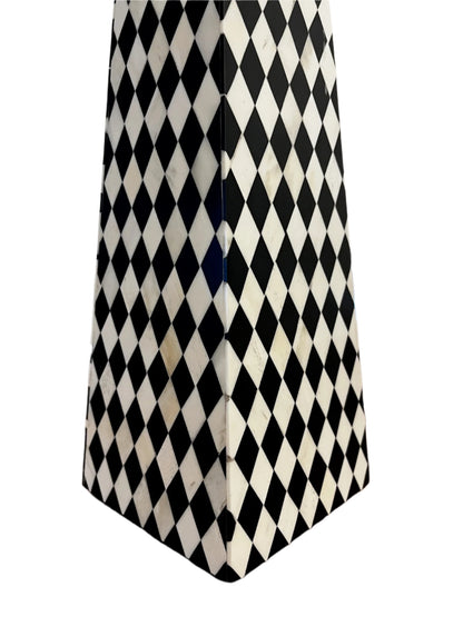 Amara Black and White Checks Inlay Lamp