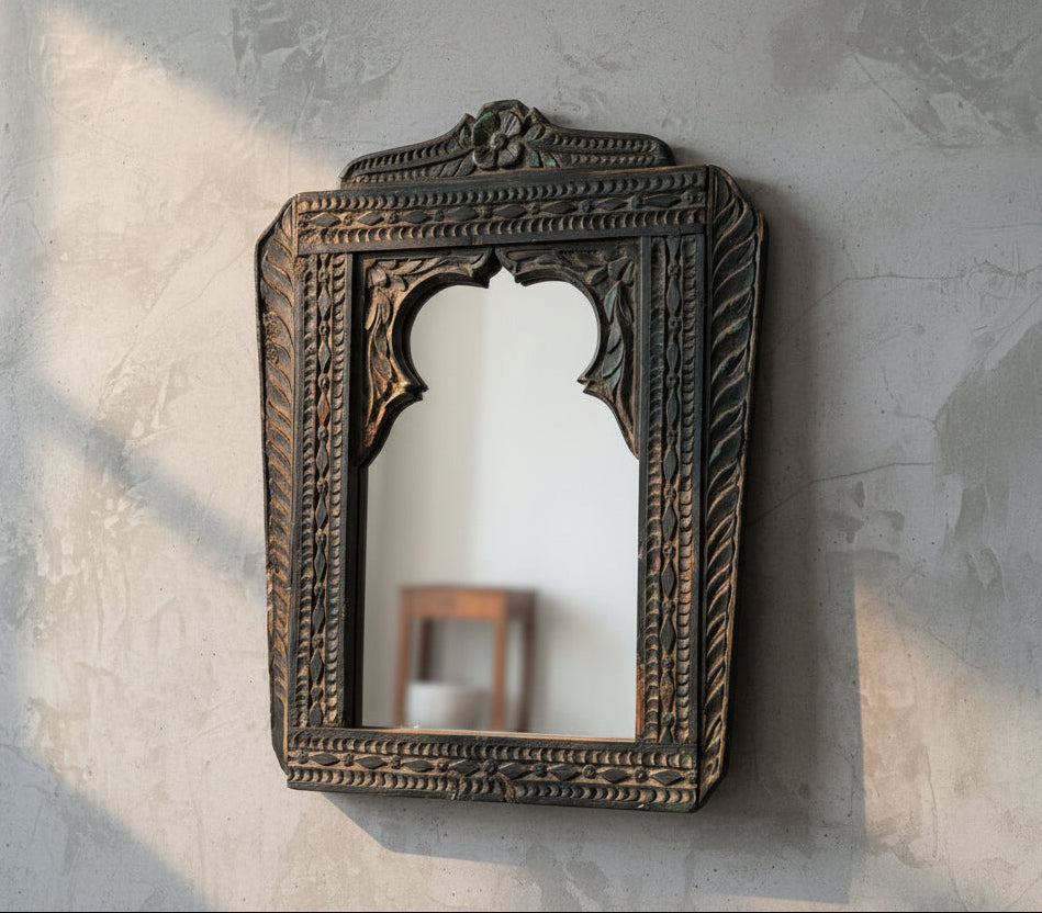 Old Hand Carved Mirror