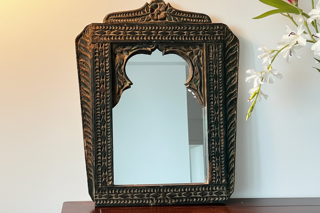 Old Hand Carved Mirror