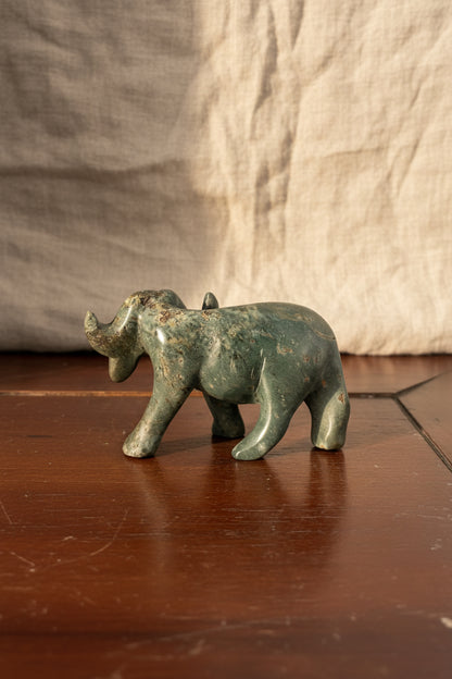 African Hand-Carved Cape Buffalo | Natural stone Figurine