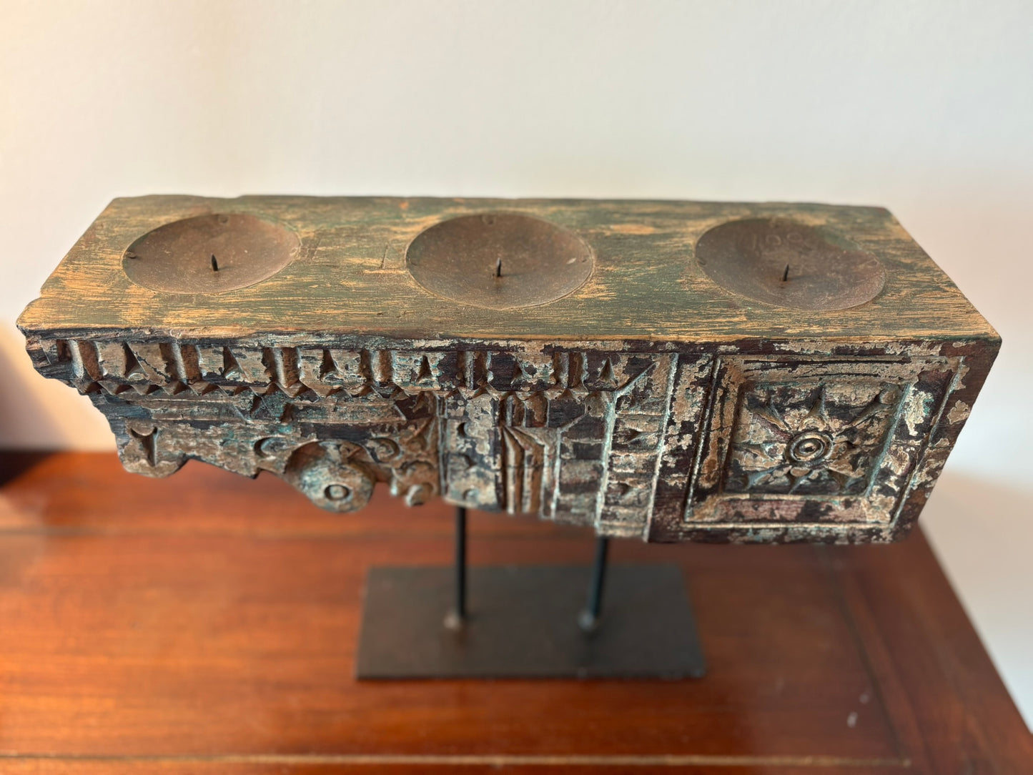 Old Pillar Candle Holder - Large