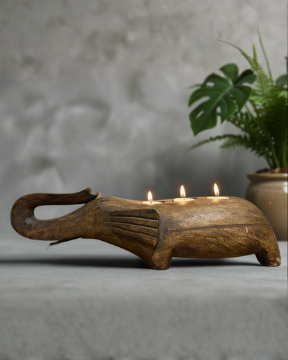 The Abundance Elephant- A Candle Holder