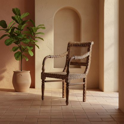 The Arjun Rattan Inlay chair
